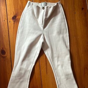 Cream High-Waisted Pants